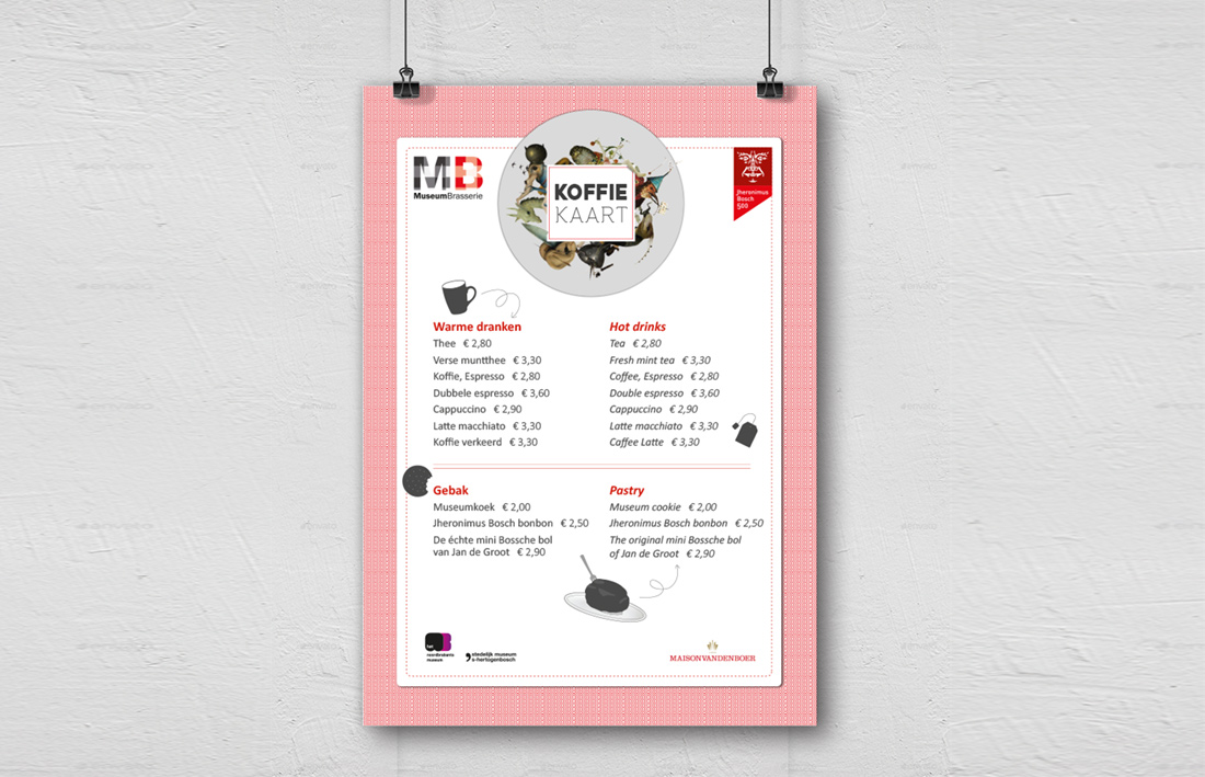 museum brasserie poster koffiekaart